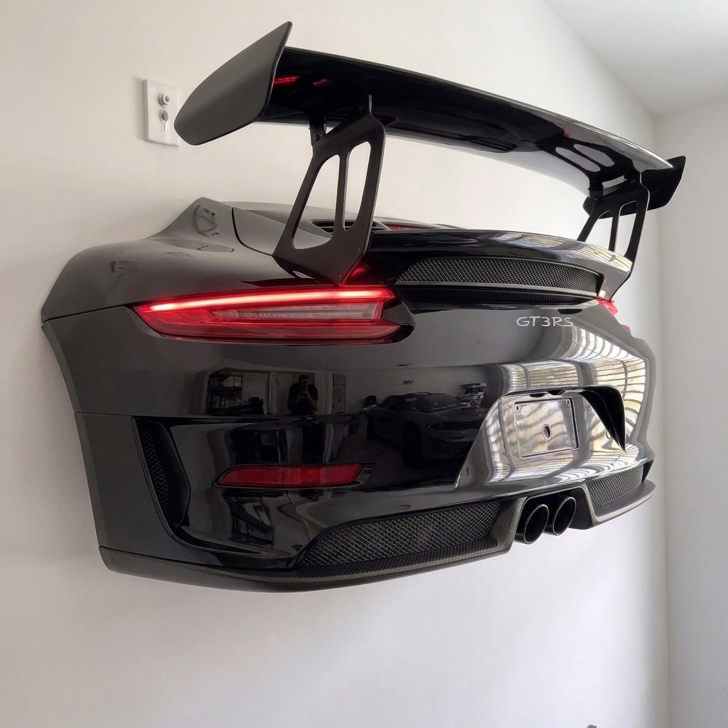 Mounted rear fascia in a customer garage